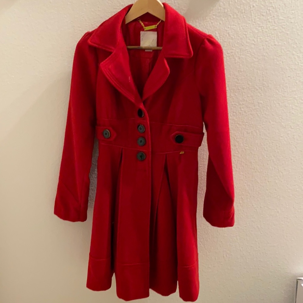 XOXO red peacoat size Small